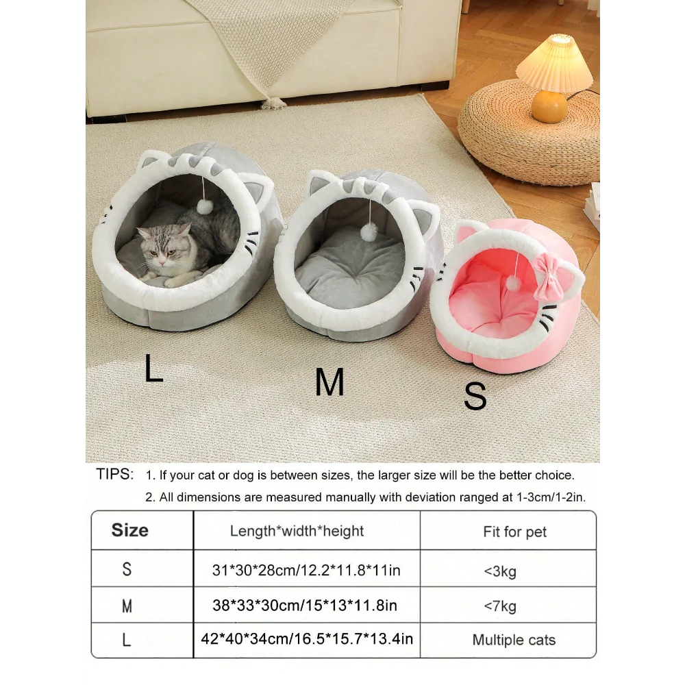 XMSJ Cat Cave Bed Cozy Warm Hideaway for Small Pets