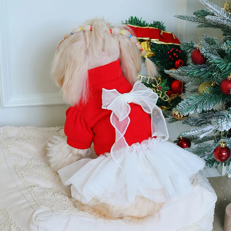 Pawstrip Christmas Plaid Dog Dress And Skirt For Pets