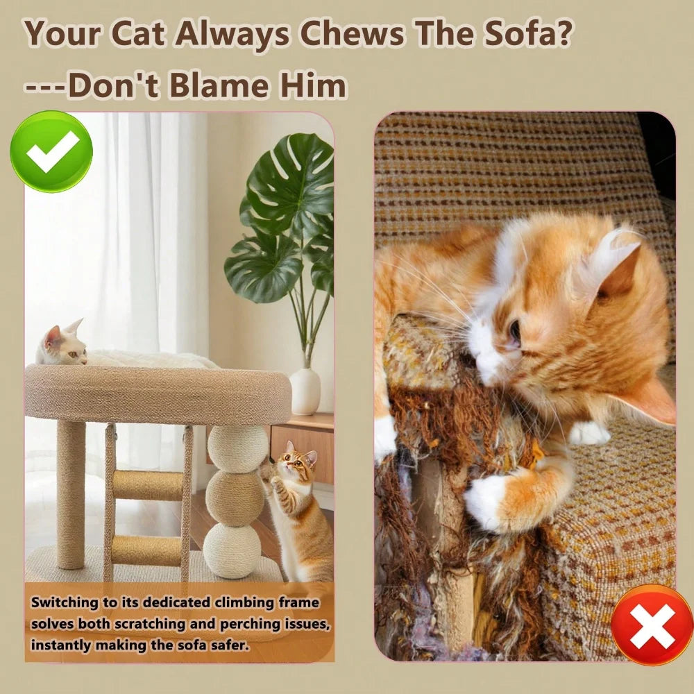 XMSJ Multi-Level Cat Tree With Scratching Post And Bed