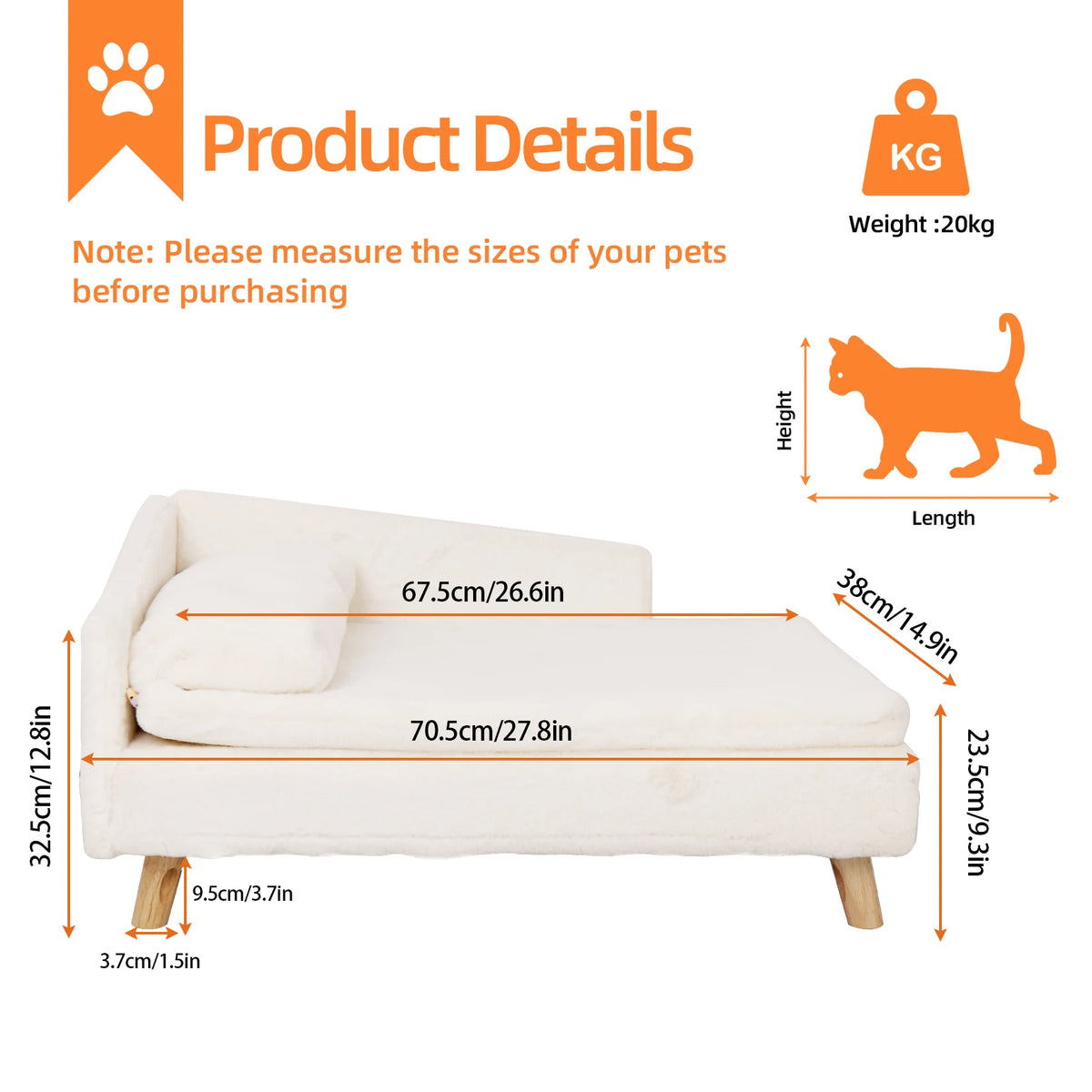 BINGOPAW Elevated Pet Bed With Waterproof Cushion And Sturdy Legs