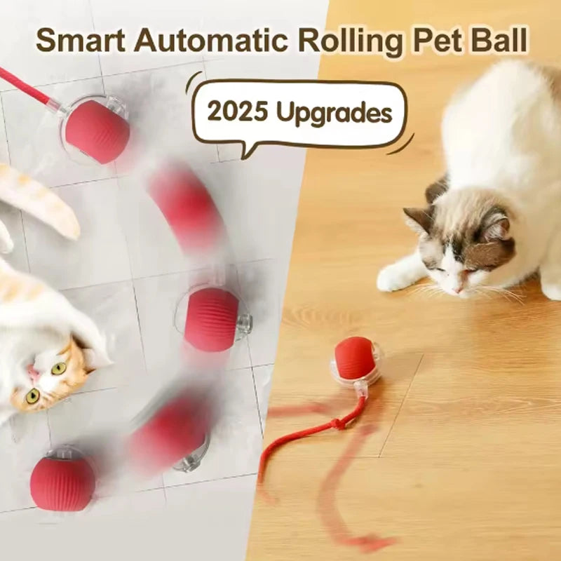Silicone Smart Cat Ball Toy With Interactive Play Auto Avoidance