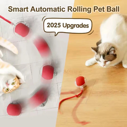 Silicone Smart Cat Ball Toy With Interactive Play Auto Avoidance
