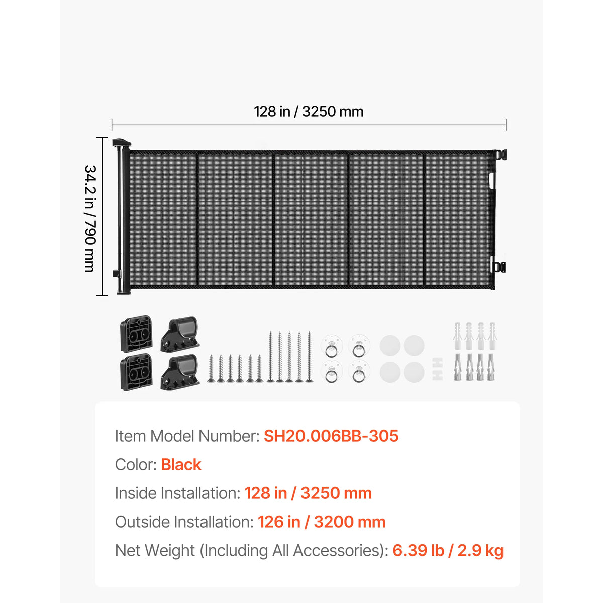 SucceBuy Retractable Baby Gate Featuring Secure Walk Through Barrier