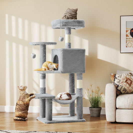 JHK Cat Tree Tall Multi-Cat Climbing Tower With Sisal Posts