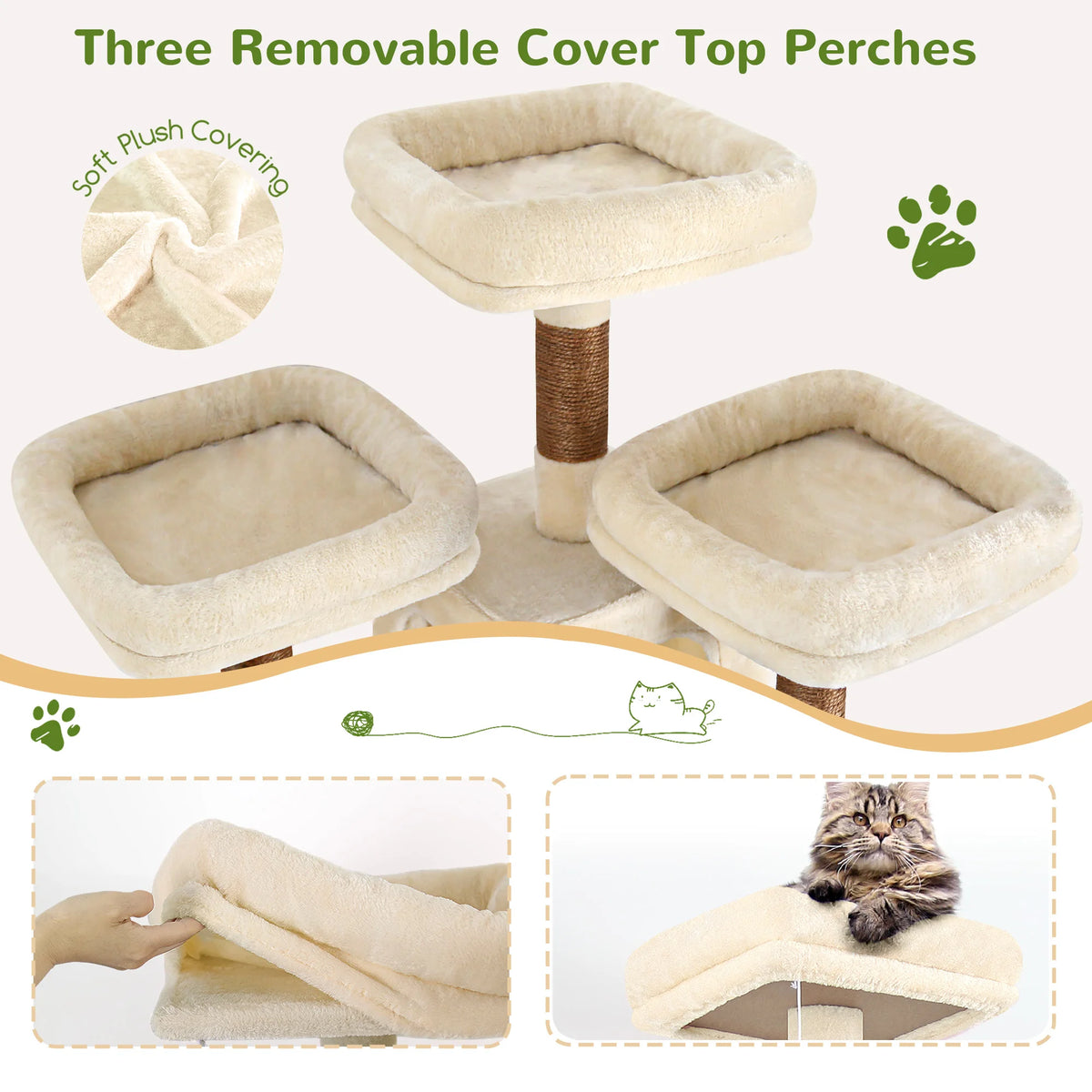 Globlazer Multi-Level Cat Tree Tower for Multiple Cats With Condos and Perches