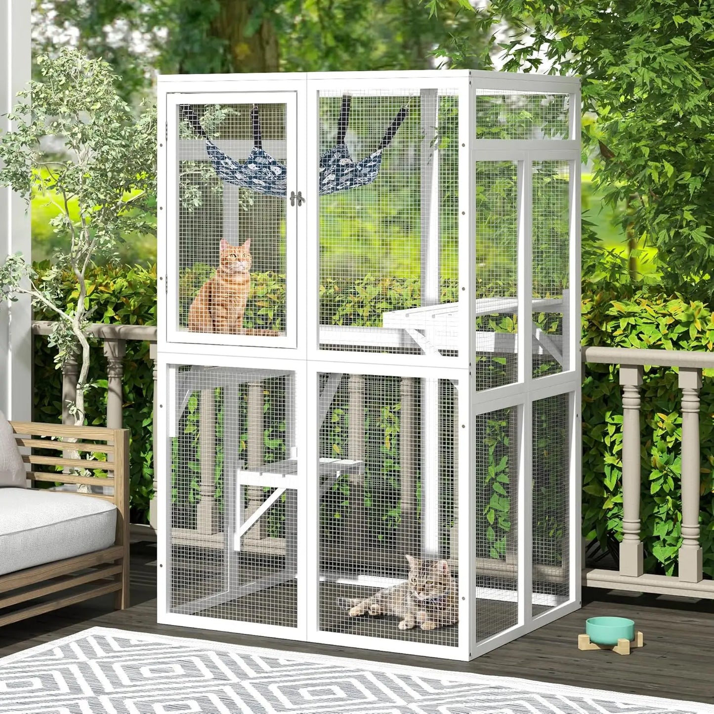 Catio Outdoor Cat Enclosure Wood Window Access For Patio