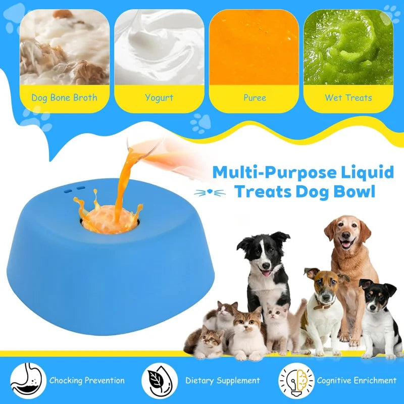 Slow Feeder Dog Bowl Non Slip Anti Choking Broth Treats
