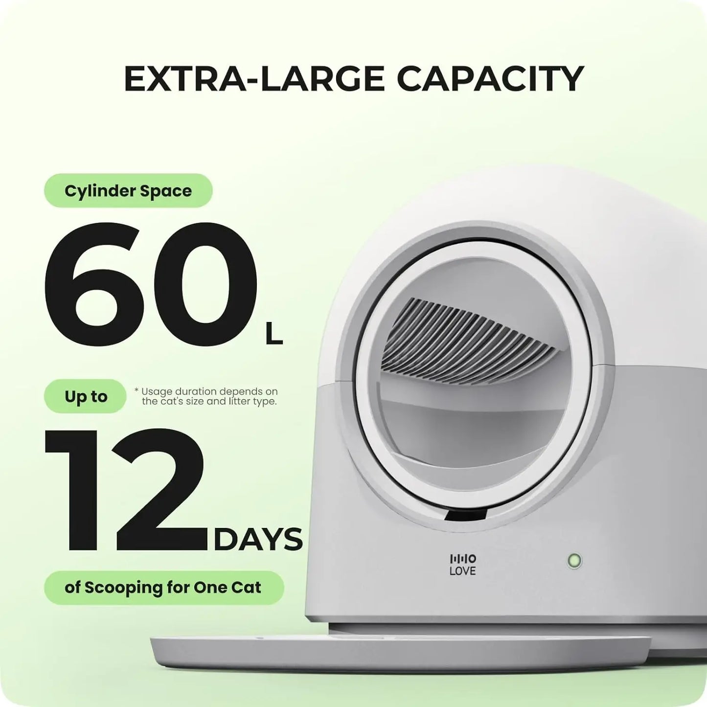 Automatic Self Cleaning Cat Litter Box With Safety Sensors